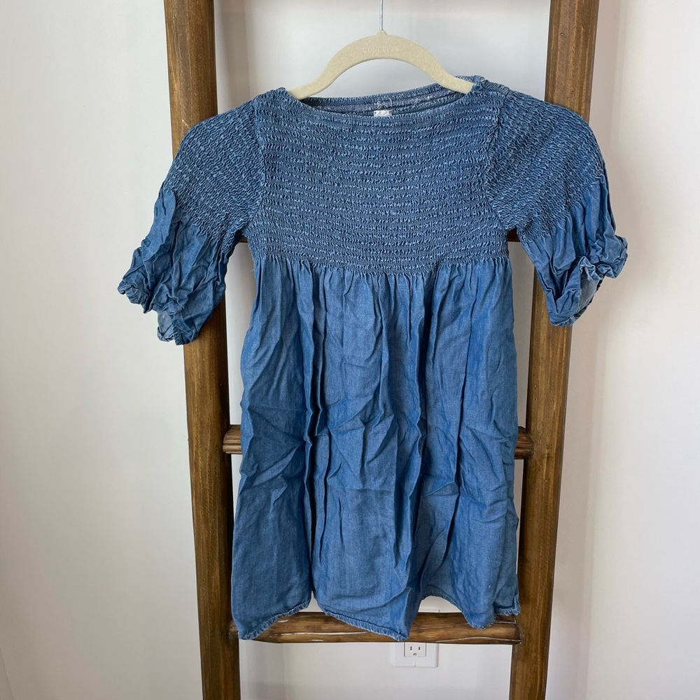 GAP Chambray Toddler Dress with ruched detail